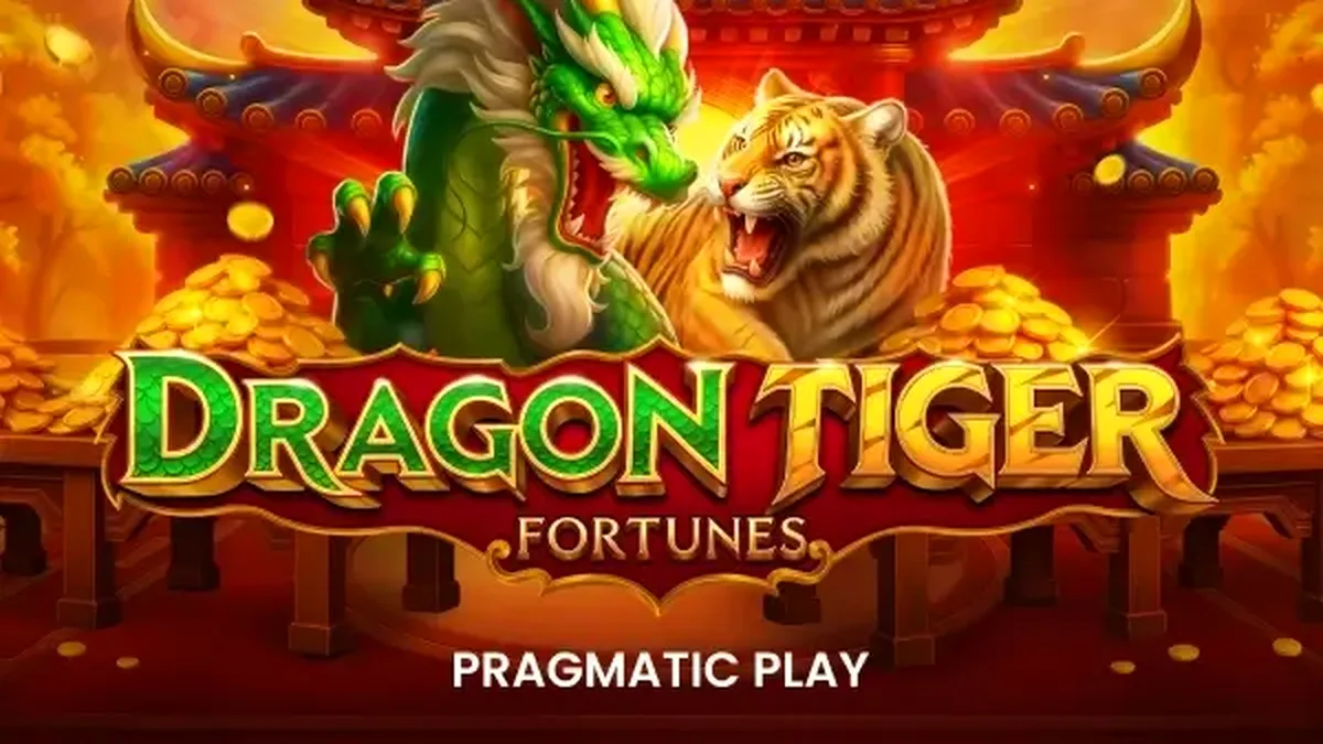 Tampilan visual slot Dragon Tiger Fortunes dengan tema naga dan harimau